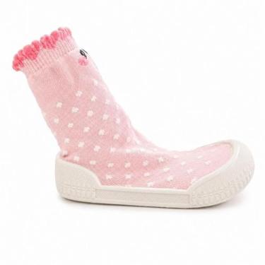 Imagem de Meia com Sola Infantil Menina Pimpolho Ursinha 74285 Rosa, Rosa, 18