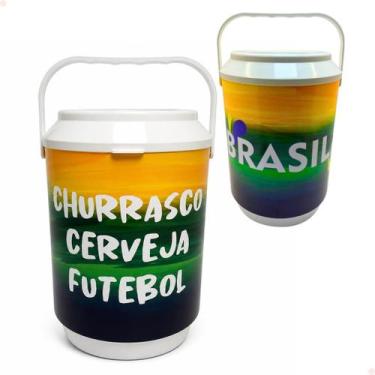 Imagem de Cooler 10 Latas ou 6 Litros Brasil Futebol Time Seleção - Cebola E Tat