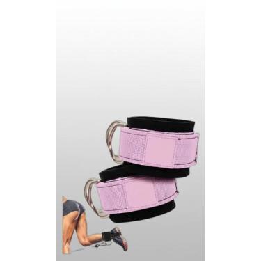 Imagem de Par Tornozeleira Glúteo Cross Over Nylon Neoprene Rosa - Congratulatio