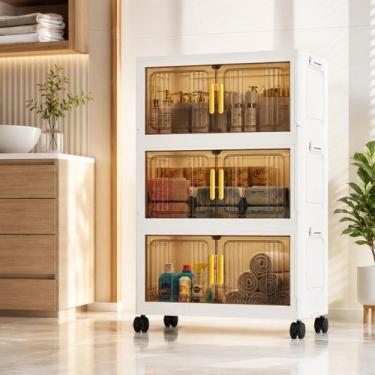 Imagem de Armário Organizador Multiuso Modular e Dobrável 55 cm com Rodízios 360