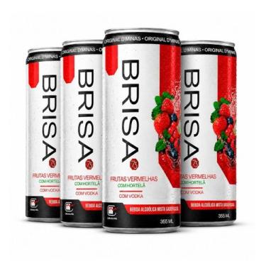 Imagem de Brisa Bebida Mista Gaseificada Frutas Vermelhas com Vodka 355ml