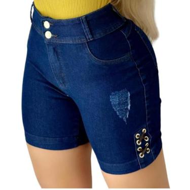 Imagem de Kit 3 Shorts Feminino Cintura Alta: Versatilidade em Três - XELA Jeans