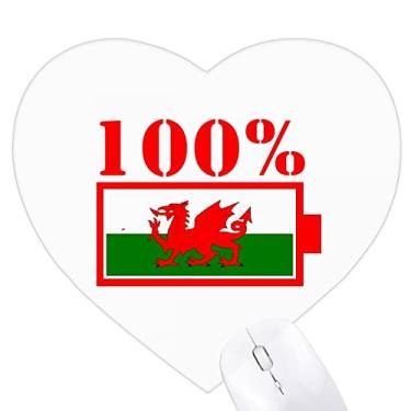 Imagem de Capacidade da bateria Wales Art Deco Mouse pad moderno coração tapete de borracha para escritório