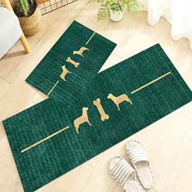 Imagem de 2 peças de tapetes e tapetes de cozinha, tapete acolchoado antifadiga, conjunto de tapetes de cozinha à prova d'água antiderrapante de PVC para cozinha, escritório, pia 40 x 60 cm + 40 x 119 cm