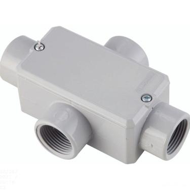 Imagem de Condulete fixo 3/4&quot; tipo &quot;X&quot; - com tampa / rosca BSP / com pintura eletrostática a pó Tramontina