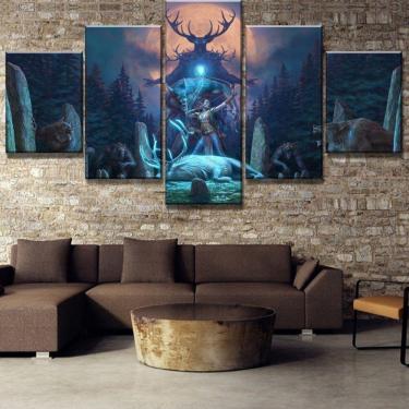 Imagem de Quadro Decorativos Jogos Walpaper com 5 peças 130x65 m11