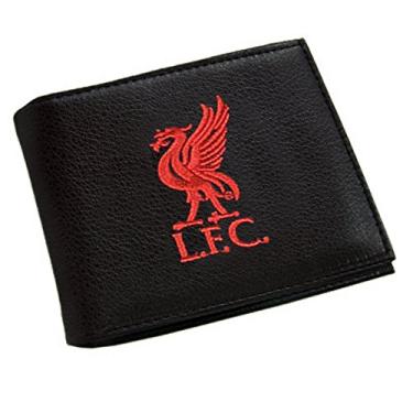 Imagem de Carteira bordada Liverpool FC, preta, 11 cm x 9 cm, Preto, 11cm x 9cm, Carteira
