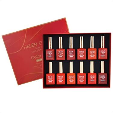 Imagem de Kit Esmalte em gel Esmaltes Vermelhos 12 cores Helen Color