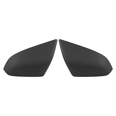 Imagem de Shanrya Acabamento do espelho lateral, par resistente a arranhões capa leve para espelho retrovisor revestimento protegido contra desbotamento UV para acessórios de carro (fibra de carbono fosco)