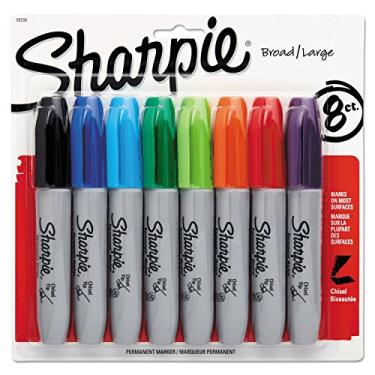 Imagem de SHARPIE Marcadores permanentes de cinzel sortidos de 8 quilates, pacote com 1
