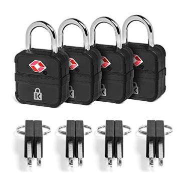 Imagem de Kensington Cadeado de bagagem com chave aprovado pela TSA — Pacote com 4 (K66102NA), preto