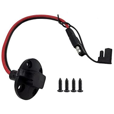 Imagem de Halokny Porta lateral de tomada de alimentação SAE, 12AWG SAE Solar Quick Connect Panel Flush Mount Plug Cable, impermeável cabo de extensão SAE com 4 parafusos, para automóvel e painel solar (30 cm)