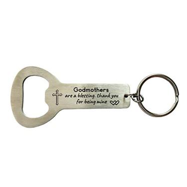 Imagem de Presente de proposta de padrinhos para batismo Godmothers are a Blessing Thank You for Being Mine, New God Parents Chaveiro abridor de garrafas de aço inoxidável, Aço inoxidável, Medium