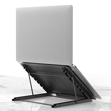 Imagem de Suporte de tablet para laptop, suporte dobrável portátil ventilado para laptop, bandeja ergonômica ajustável leve universal (preto2)