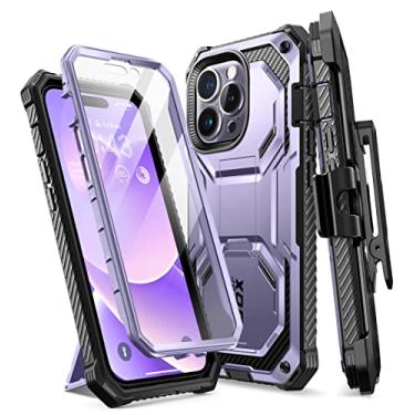 Imagem de i-Blason Capa Armorbox projetada para iPhone 14 Pro de 6,1 polegadas (versão 2022) com suporte e clipe de cinto, capa protetora de corpo inteiro com protetor de tela integrado (macho)