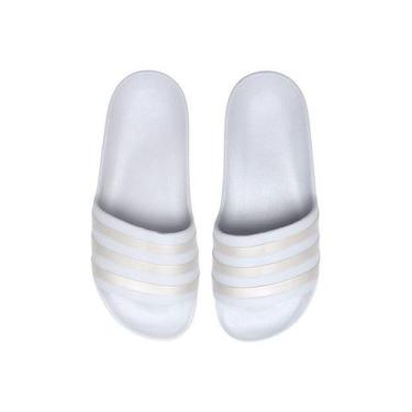 Imagem de Chinelo Adidas Adilette Aqua Feminino - Branco E Dourado Tamanho:40-41