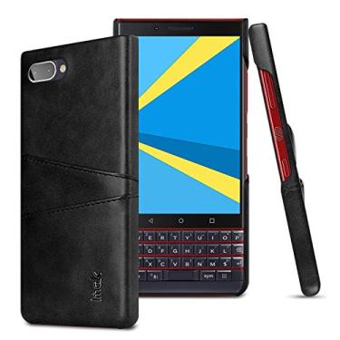 Imagem de Capa de telefone série Ruiyi conciso slim PU + PC capa protetora para BlackBerry Key 2 LE, com slot para cartão (preto) sacos mangas (cor: preto)
