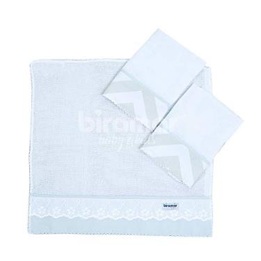 Imagem de Biramar Baby Boquinha Fralda 3 Pcs Barrado Brooklyn Chevron Cinza/Azul Azul