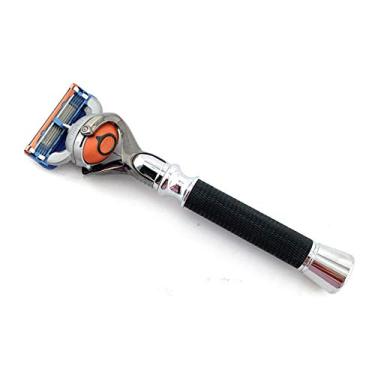 Imagem de Femininos GBS Grooming 5 Deluxe Lâmina Compatível Razor - ProGlide inoxidável Chrome Gunmetal preto Anti Slip longo texturizados Handle para o aperto Professional cartucho de barbear Navalha