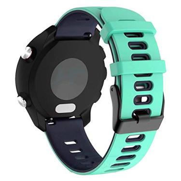 Imagem de Pulseira Dual 20mm para Samsung Galaxy Watch Active 40mm 44mm - Galaxy Watch 3 41mm - Galaxy Watch 42mm - Amazfit Bip - Marca LTIMPORTS (Verde Água com Azul)