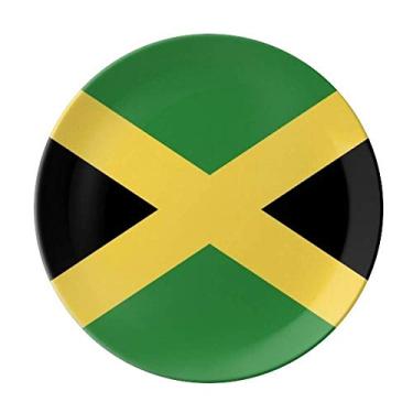 Imagem de Jamaica Bandeira Nacional América do Norte Prato Decorativo de Porcelana Salver Prato de Jantar
