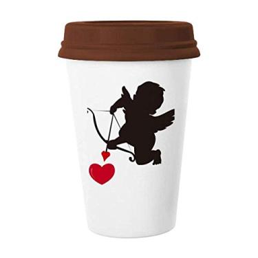 Imagem de Caneca de cerâmica com estampa de anjo do Cupido Amor Caneca de vidro para beber café