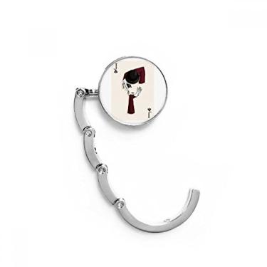 Imagem de Gancho de mesa com padrão de cartas de baralho Spade J, gancho decorativo com fecho dobrável