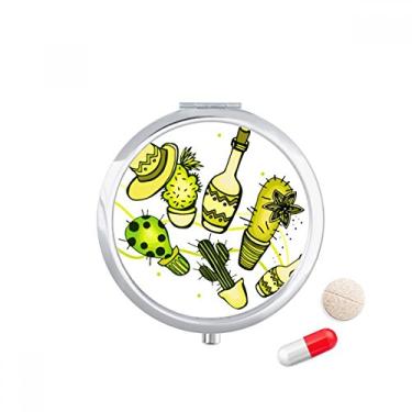 Imagem de Sombrero Mexicano Cacto Deserto México Caixa de Armazenamento de Remédio Recipiente Recipiente