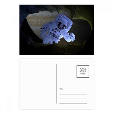 Imagem de Astronauta Galaxy Astronauta Dark Night Sky Conjunto de cartões postais de aniversário Cartão de agradecimento