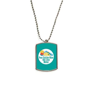 Imagem de DIYthinker Colar com pingente de identificação de cachorro de aço inoxidável Puro Happy