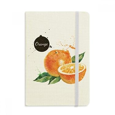 Imagem de Caderno de aquarela com estampa de frutas laranjas, saboroso, saudável e saudável em tecido capa dura