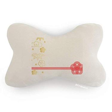 Imagem de DIYthinker Almofada para apoio de cabeça com estampa de flores geométricas Golden Sakura