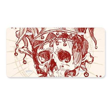 Imagem de DIYthinker Coringa Coringa Coroa Vermelho Esqueleto Cartão Padrão Placa de Carro Decoração Acessório de Aço Inoxidável