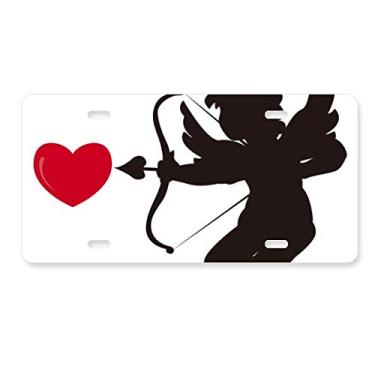 Imagem de DIYthinker Placa de licença com estampa de anjo Cupido Love em aço inoxidável para decoração de placa de carro