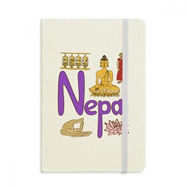 Imagem de Caderno de anotações com símbolo nacional do Nepal, capa dura de tecido, diário clássico