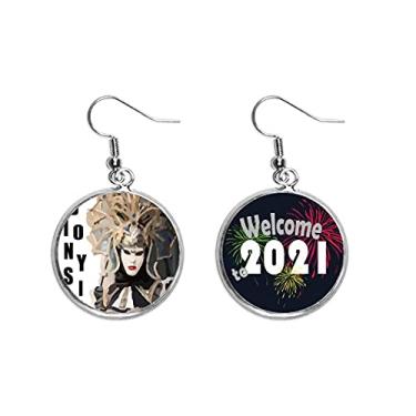 Imagem de Brinco com pingente de cabeça de carnaval brasileiro para dançarina, joia 2021 Blessing