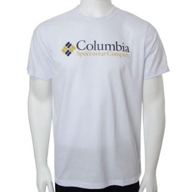 Imagem de Camiseta Masculina Columbia Brand Retro Branco - 320461