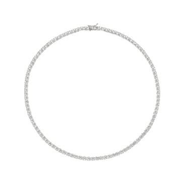 Imagem de Piuka Colar Riviera Megan 40 Cm Zircônias Folheado Em Ródio Branco