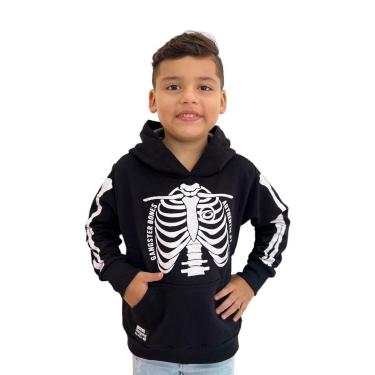 Imagem de Blusa Infantil Moletom Menino Canguru Touca Bolso Gangster-Masculino