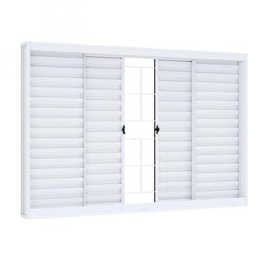 Imagem de Janela Veneziana de Correr Grade Quadrada 100cmx100cm Riobras Pronta Branco