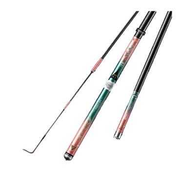 Imagem de Varas de Pesca Vara de Pesca Portátil Vara de Pesca de Viagem Dobrável Fibra de Carbono Encosto Vara de Mão Vara de Carpa Vara de Pesca Telescópica (Cor: 5H28, Tamanho: 3,9m)