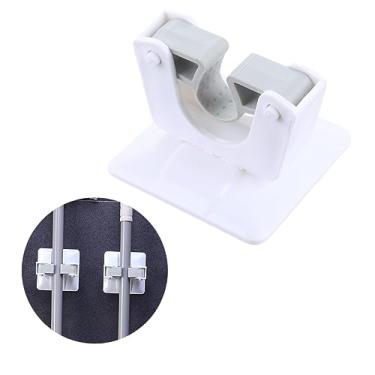 Imagem de UKCOCO 2 Pçs Ventosa Gancho Mop Vassoura Organizador Mop E Vassoura Cabide Mop Titular Mop Vassoura Pinça Titular Nenhum Traço Dispositivo Elétrico Branco