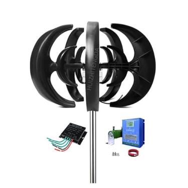 Imagem de 1500W Turbina eólica da lanterna, 12V 24V 48V Gerador de turbinas vertica,12v