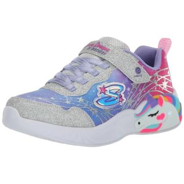 Imagem de Skechers Tênis unissex infantil Unicorn Dreams-Wishful Magic, Prata/Lavanda, 3 Little Kid