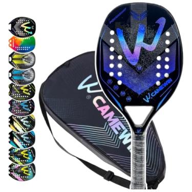 Imagem de Raquete Beach Tennis 100% Fibra De Carbono 3K - Original CAMEWIN - no Brasil - com Nota Fiscal ((POWERSURF BLUE))