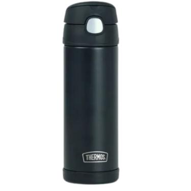 Imagem de Garrafa Térmica Infantil Adulto com Bico Preta Thermos ®  Funtainer 470ml de Alta Qualidade - Thermos