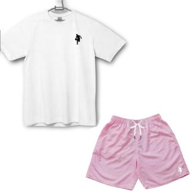 Imagem de Camiseta Com Bermuda Shorts Calção Tactel Dibre Kit Praia  - Ad.Oficia