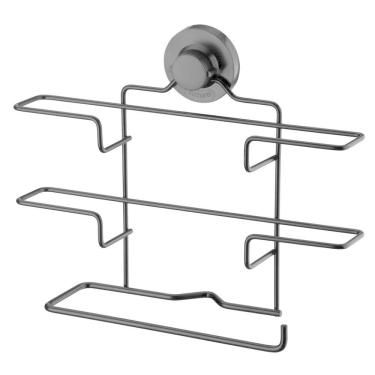 Imagem de Porta Papel Toalha Alumínio Pvc Preto Fosco Future Fixação Por Ventosa 4018pt