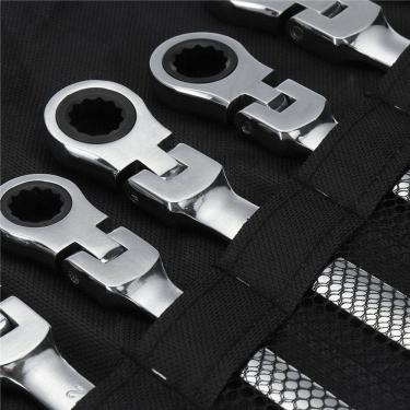 Imagem de 12pcs cabeça flexível catraca chave chave conjunto métrico 8-19mm span