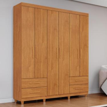 Imagem de Guarda Roupa Casal 6 Portas 4 Gavetas Canadá Plus Conquista Móveis - Cinamomo